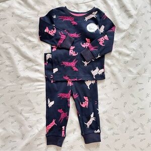 NWT George Navy Pajama Set with Pink and White Animal Design